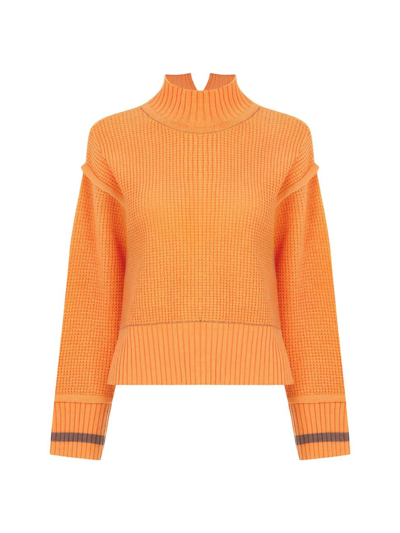 Shop Knitss Women's Marigold Wool-blend Waffle Sweater In Apricot