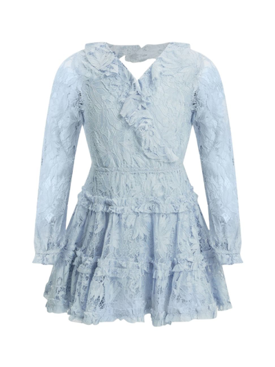Shop Bardot Junior Girl's Magnolia Lace Dress In Sky Blue