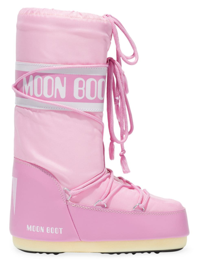 Shop Moon Boot Men's Unisex Icon Nylon Boots In Pink