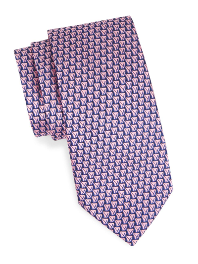 Shop Charvet Men's Sailboat Silk Jacquard Tie In Navy Pink