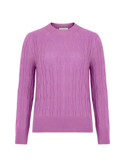 Shop Knitss Women's Linden Wool-blend Cable-knit Sweater In Mauve