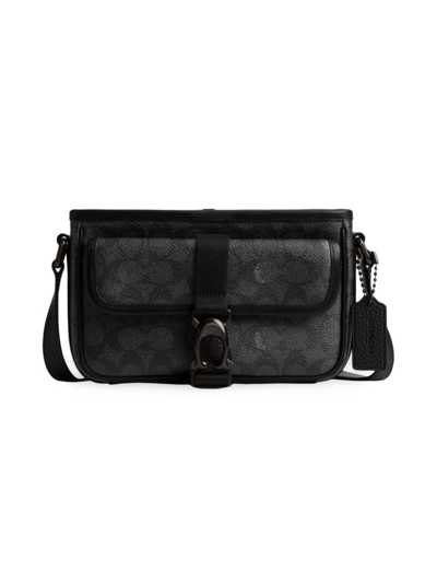 Shop Coach Men's Beck Leather Crossbody Bag In Charcoal
