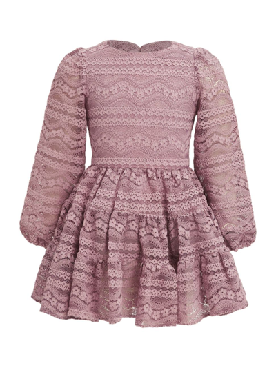 Shop Bardot Junior Girl's Sienna Tiered Lace Dress In Dusty Pink