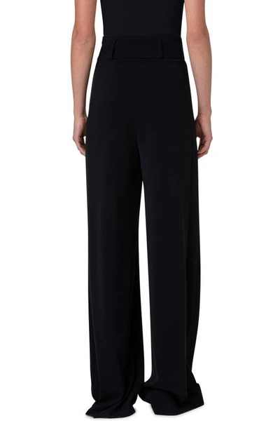 Akris Punto Women's Gabardine High-rise Wide Pants In Black