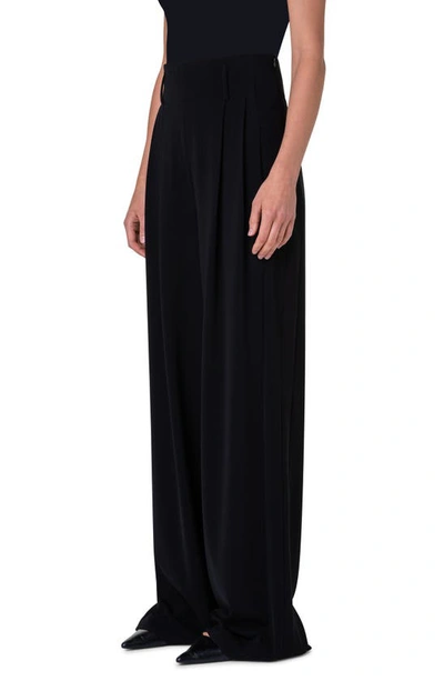 Akris Punto Women's Gabardine High-rise Wide Pants In Black