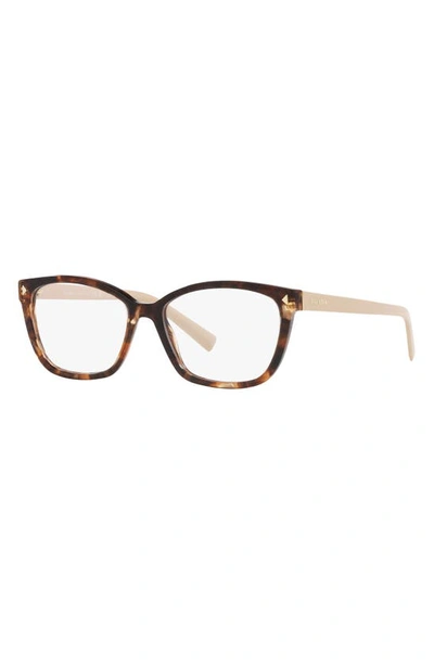 Prada Tortoiseshell-effect Square-frame Glasses In Dark Havana