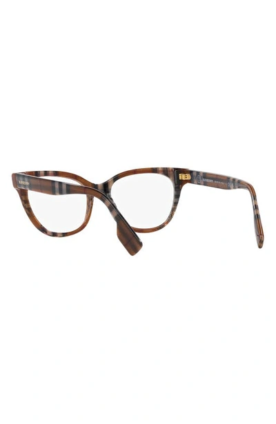 Shop Burberry Evelyn 51mm Cat Eye Optical Glasses In Brown