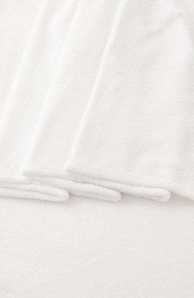 Woven & Weft Solid Plush Velour Sheet Set In Winter White