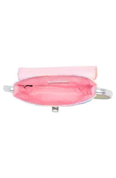 Shop Capelli New York Kids' Glitter Crossbody Bag In Pink Combo