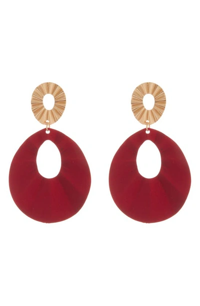 Shop Tasha Two-tone Textured Drop Earrings In Mauve