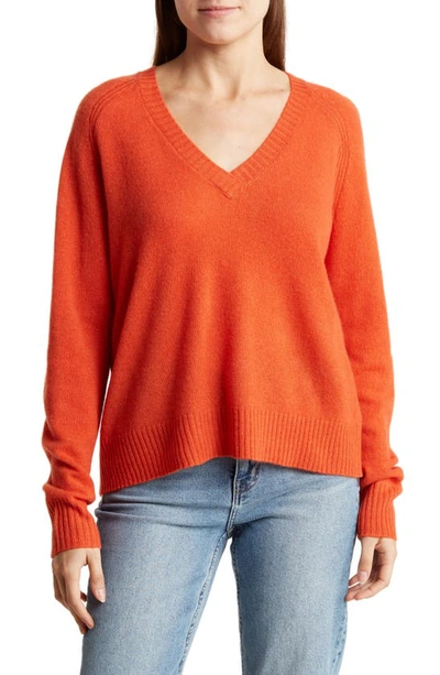 Shop 360cashmere Erin V-neck Cashmere Sweater In Orange Spice