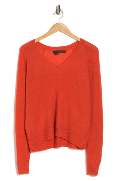 Shop 360cashmere Erin V-neck Cashmere Sweater In Orange Spice