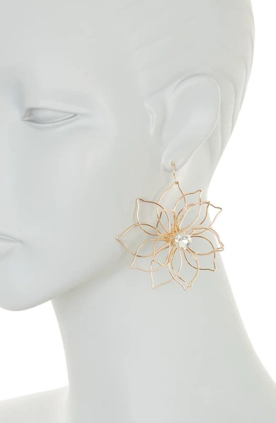 Shop Tasha Crystal Flower Drop Earrings In Gold