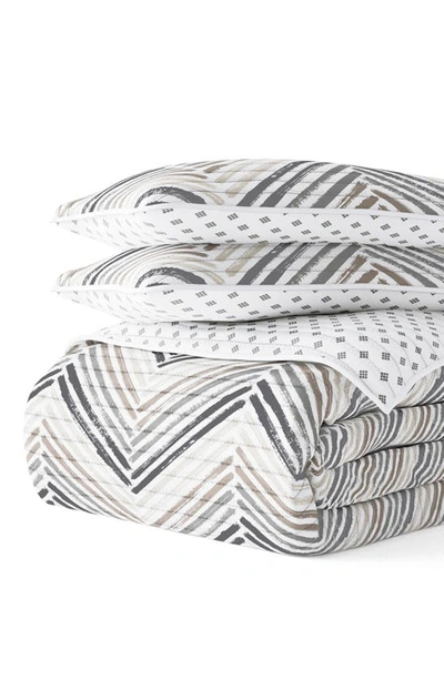 Ienjoy Home 3-piece Diamond Chevron Quilt Set In Light Gray