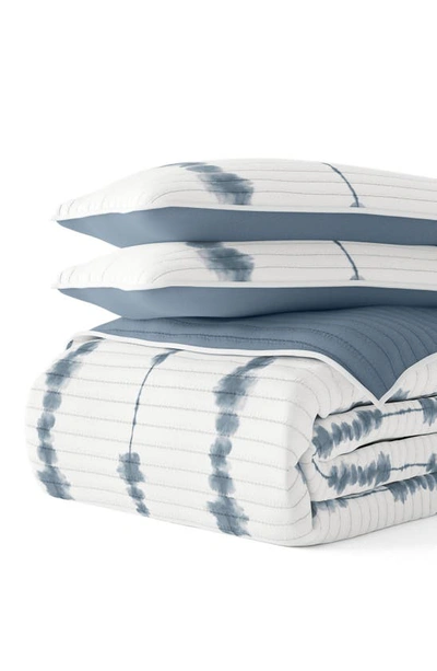 Shop Ienjoy Home All Season Shibori 3-piece Down Alternative Reversible Comforter Set In Navy