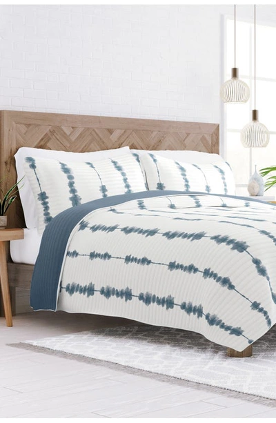 Ienjoy Home All Season Shibori King 3-piece Down Alternative Reversible Comforter Set In Navy