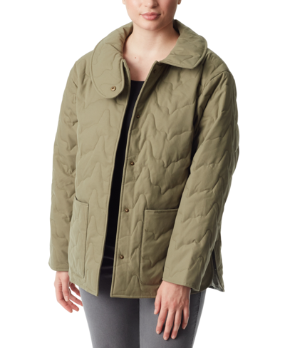 Shop Bass Outdoor Women's Quilted Long-sleeve Jacket In Deep Lichen Green
