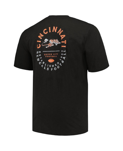 Shop Profile Men's  Black Cincinnati Bengals Big And Tall Two-hit Throwback T-shirt
