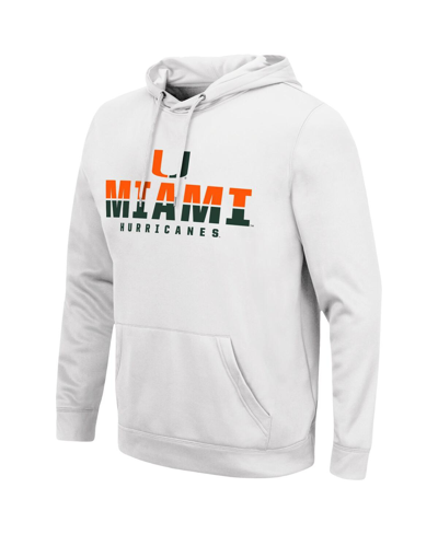 Colosseum Men's  White Miami Hurricanes Lantern Pullover Hoodie In White