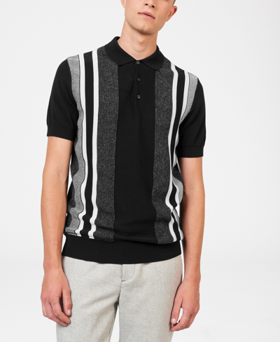 Shop Ben Sherman Men's Birdseye Stripe Polo Shirt In Black
