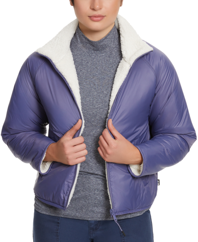Shop Bass Outdoor Women's Reversible Fleece Zip Jacket In Gardenia,heron