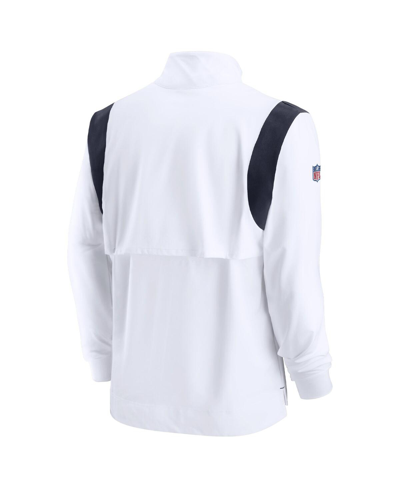 Shop Nike Men's  White Chicago Bears Sideline Coach Chevron Lockup Quarter-zip Long Sleeve Top