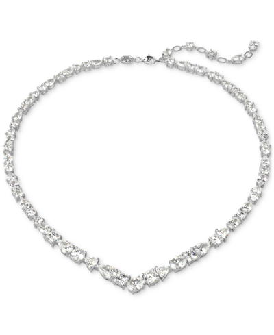Swarovski Silver-tone 2-pc. Set Mesmera Crystal Drop Earrings & Necklace, 15" + 2" Extender In Silver