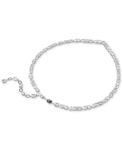 Swarovski Silver-tone 2-pc. Set Mesmera Crystal Drop Earrings & Necklace, 15" + 2" Extender In Silver
