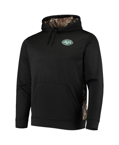 Shop Dunbrooke Men's  Black And Realtree Camo New York Jets Logo Ranger Pullover Hoodie In Black,realtree Camo