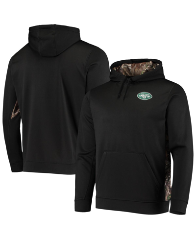 Shop Dunbrooke Men's  Black And Realtree Camo New York Jets Logo Ranger Pullover Hoodie In Black,realtree Camo