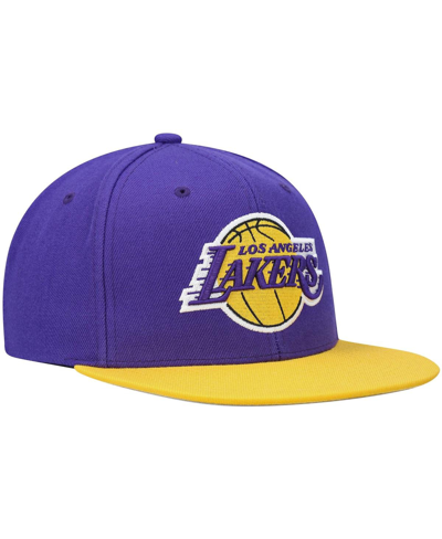 Mitchell & Ness Men's  Purple And Gold Los Angeles Lakers Team Two-tone 2.0 Snapback Hat In Purple,gold