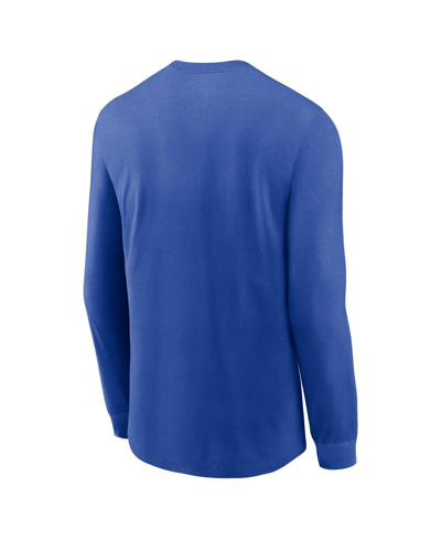 Shop Nike Men's  Royal Los Angeles Rams Infograph Lock Up Performance Long Sleeve T-shirt
