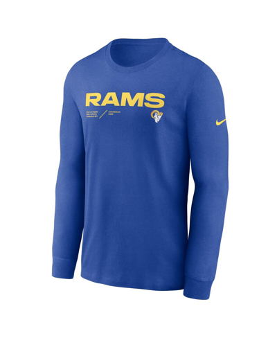Shop Nike Men's  Royal Los Angeles Rams Infograph Lock Up Performance Long Sleeve T-shirt