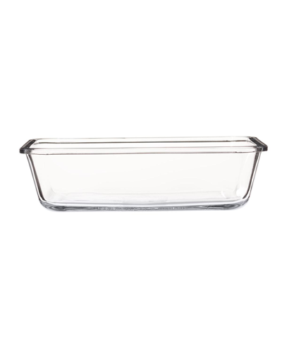 Anchor Hocking Glass 6 Cup Rectangle Food Storage With Truelock Locking Lid, 2 Piece Set In Clear Glass,mineral Blue Lid
