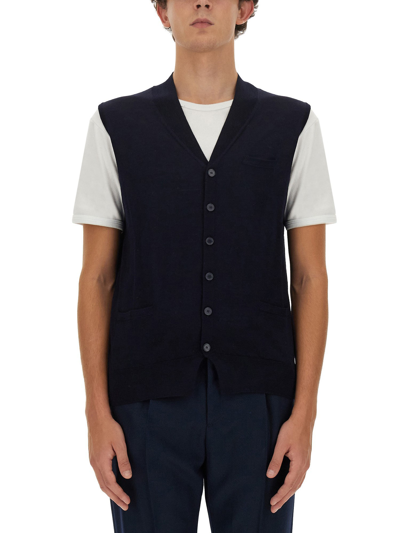 Shop Ballantyne V-neck Vest In Blue