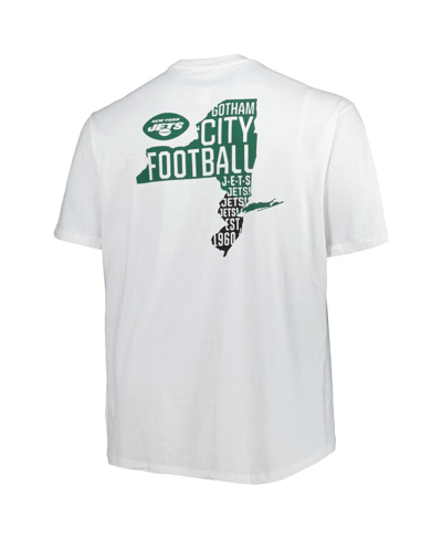 Shop Fanatics Men's  White New York Jets Big And Tall Hometown Collection Hot Shot T-shirt