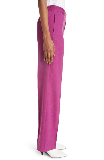 Shop Isabel Marant Scarly Hemp Blend Straight Leg Trousers In Orchid