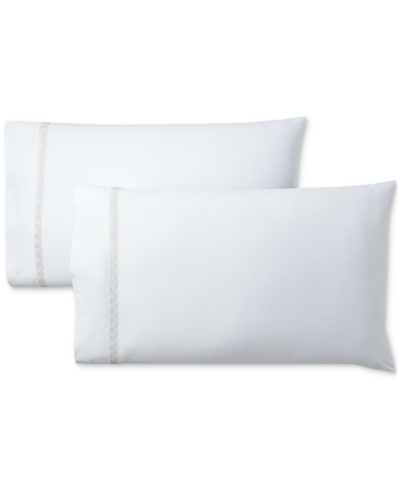 Shop Lauren Ralph Lauren Spencer Cable Embroidery Pillowcase Set, King In Flax