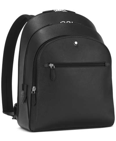 Montblanc Sartorial Medium Cross-grain Leather Backpack In Black