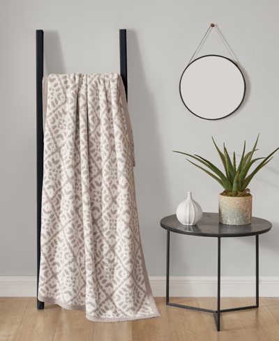Shop Lucky Brand Cook Cutter Jacquard Geometric Fuzzy Throw Blanket, 50" X 70" In Beige