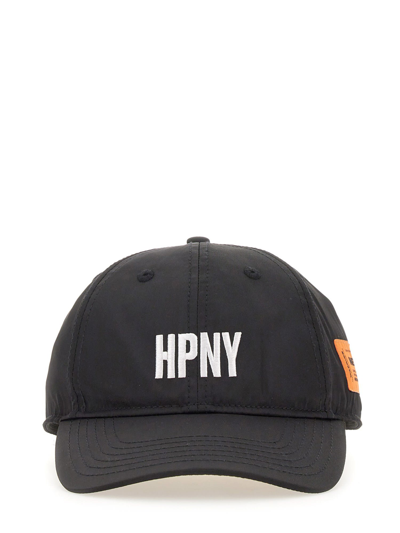 Shop Heron Preston Hat With Hpny Embroidery In Nero