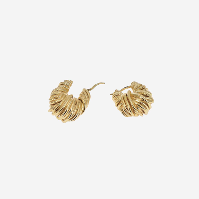 Shop Bottega Veneta Knot Earrings In Golden