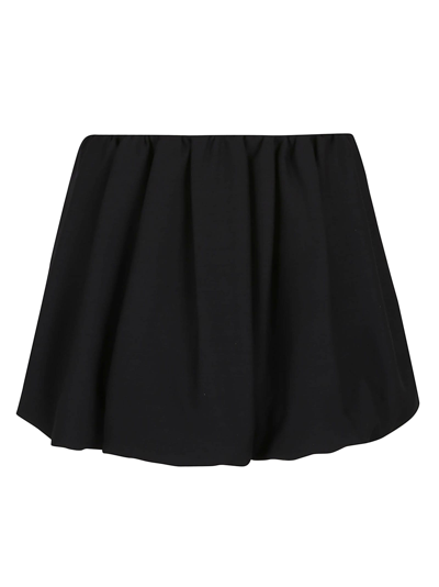 Shop Valentino Skirt Pant Solid Crepe Couture In No Nero