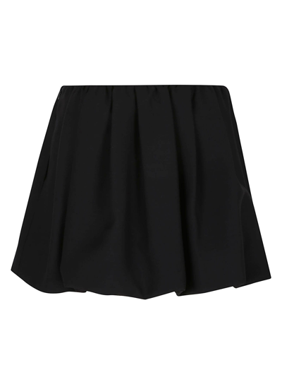 Shop Valentino Skirt Pant Solid Crepe Couture In No Nero