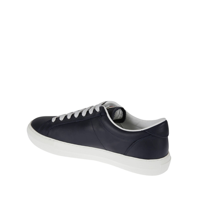 Shop Moncler Monaco Leather Sneakers In Blue