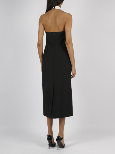 Shop Valentino Crepe Couture Midi Dress In Black