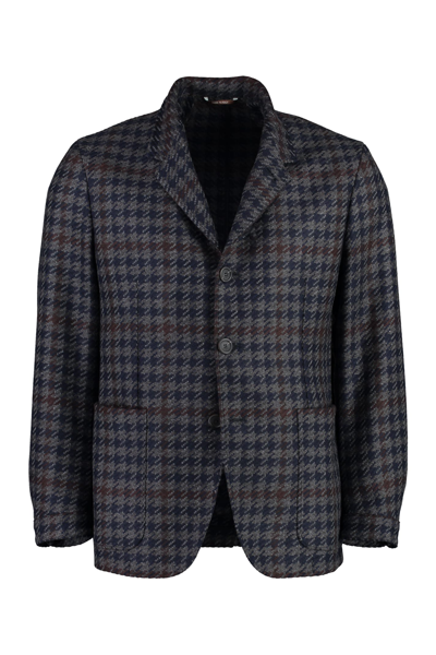 Shop Canali Wool-cashmere Blend Two-button Blazer In Grey