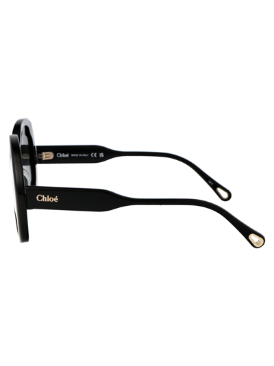 Shop Chloé Ch0195s Sunglasses In 001 Black Black Grey