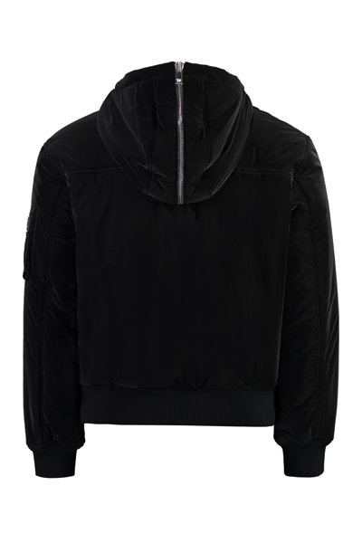 Shop Versace Hooded Nylon Jacket In Black