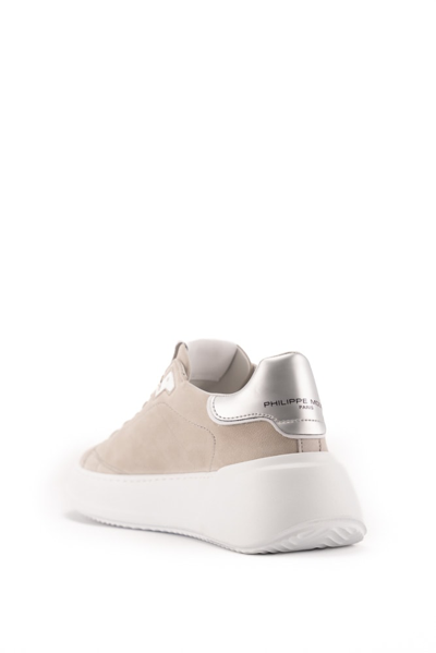 Shop Philippe Model Tres Temple Low Sneakers In Grey